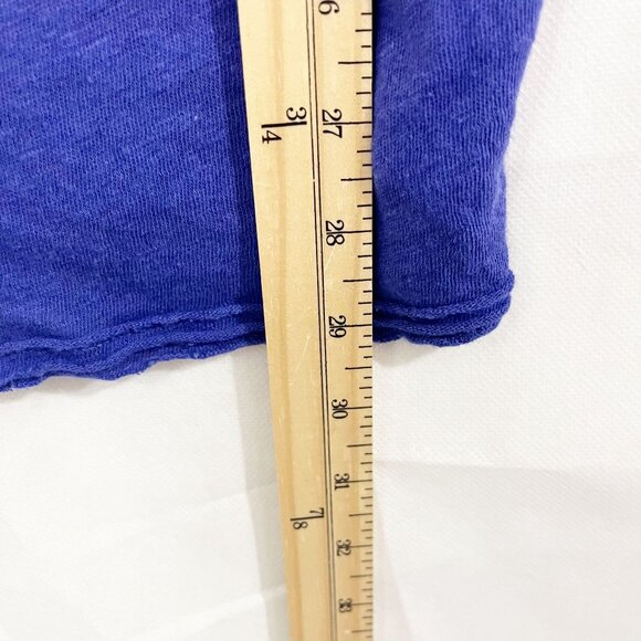 Free People We the Free Blue Ombre Linen Slouchy Tee - Size Small - Picture 6 of 6
